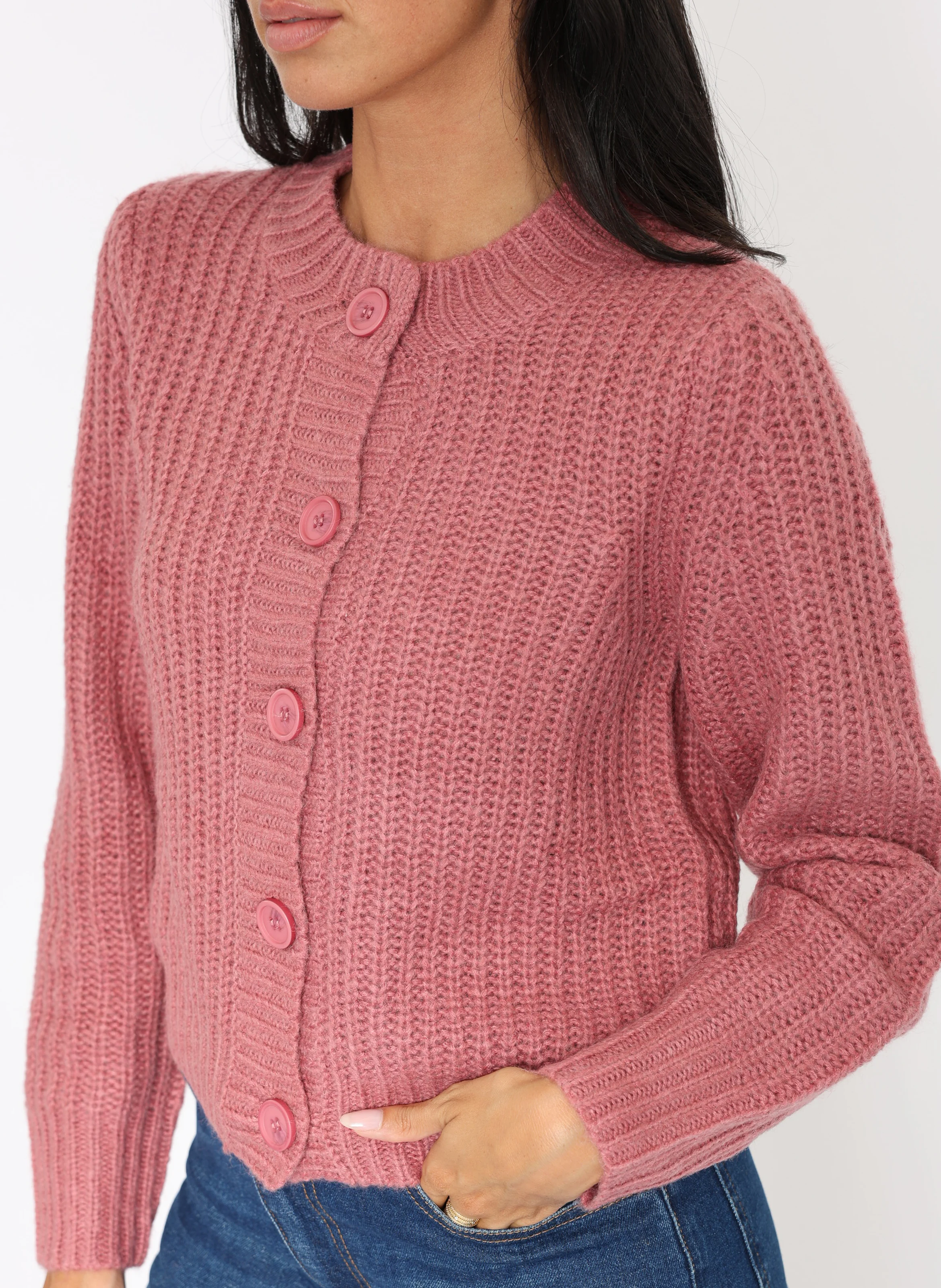 LANA - Gilet en maille | Rose