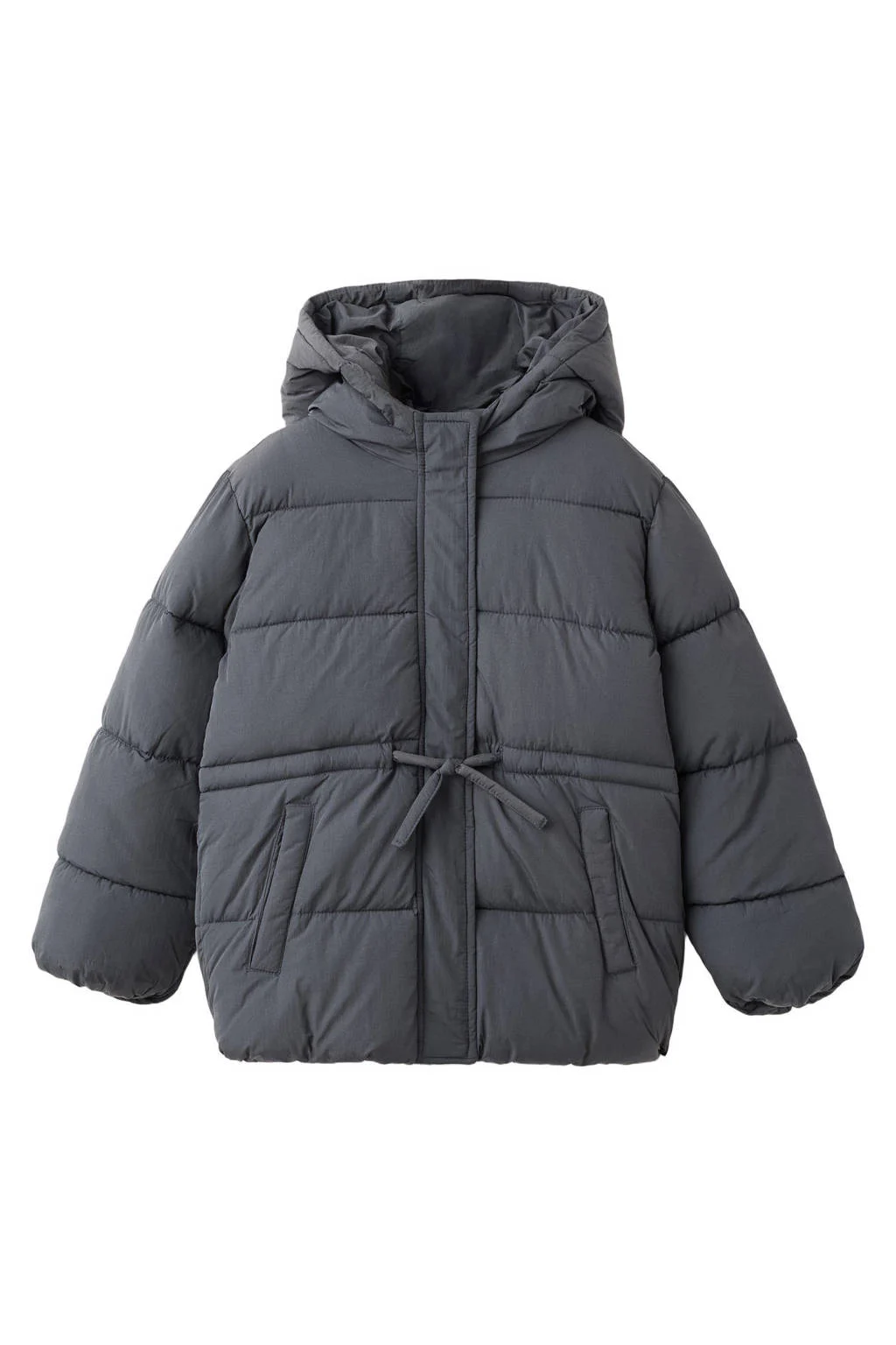 Mango Kids gewatteerde jas antraciet