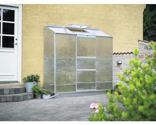 Aanbouwkas Halls Altan 3 dubbelwandige polycarbonaat panelen 4 mm 194 x 69 cm Aluminium