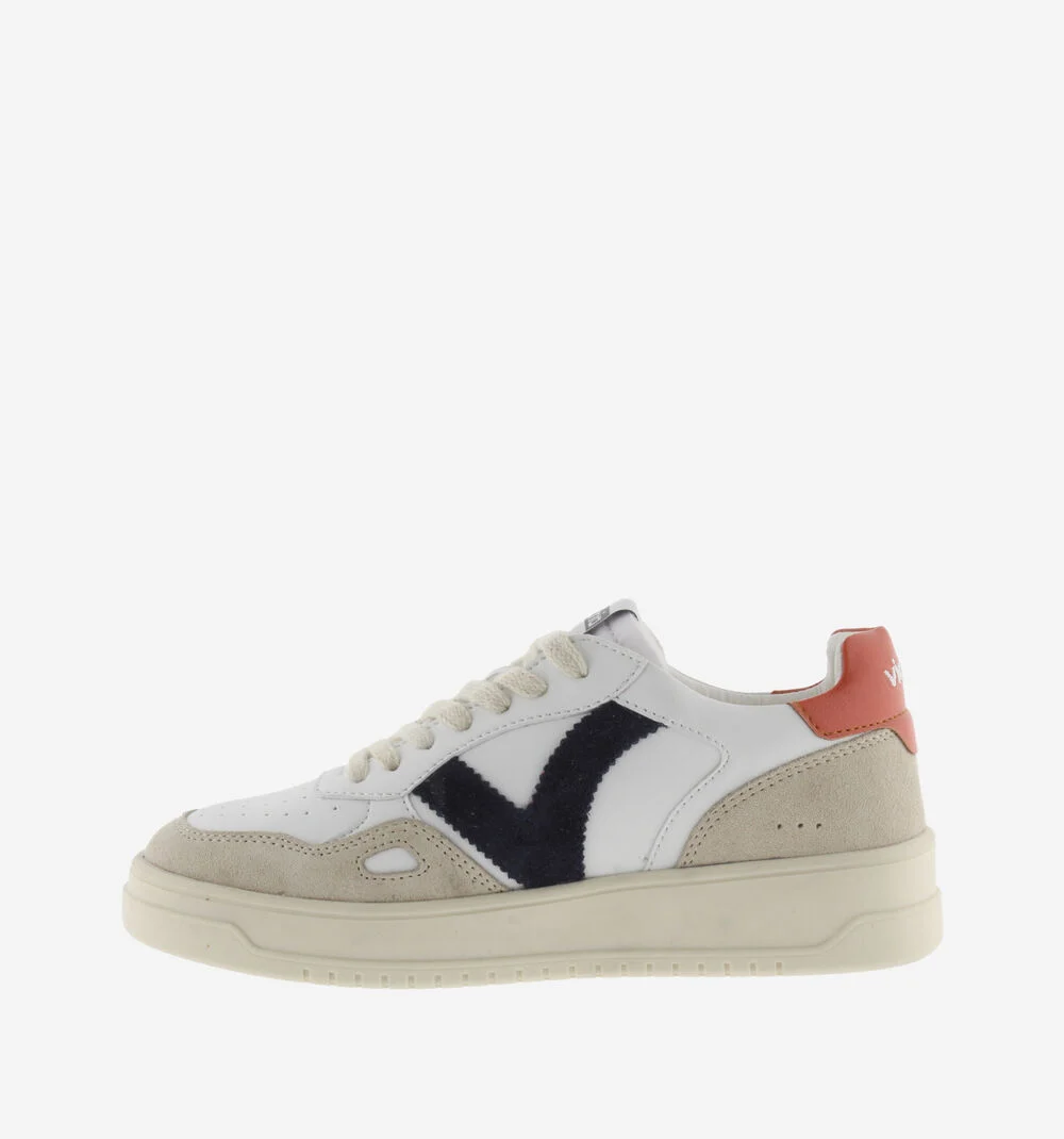 SEUL EFFET CUIR & CUIR FENDU Baskets unisexes semelles beiges NARANJA