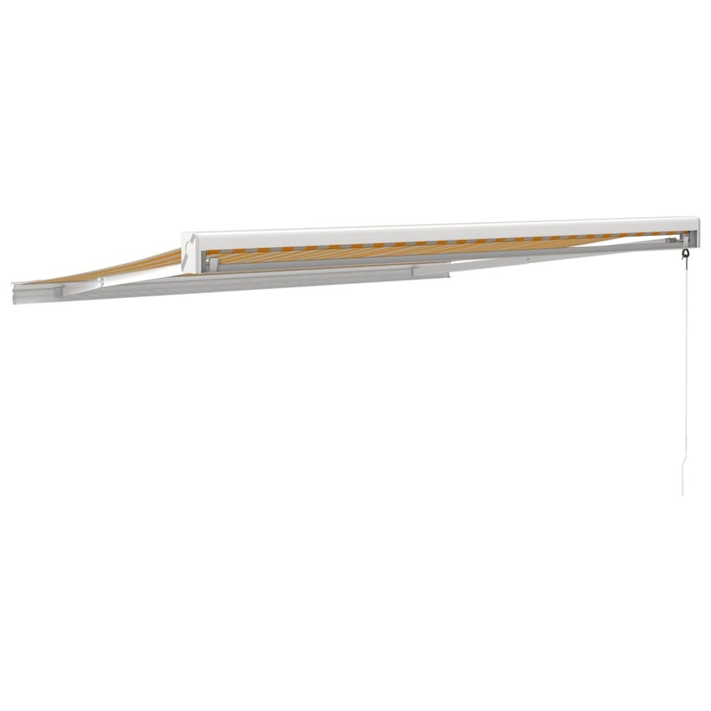 Auvent rétractable jaune et blanc 3x2,5 m tissu et aluminium