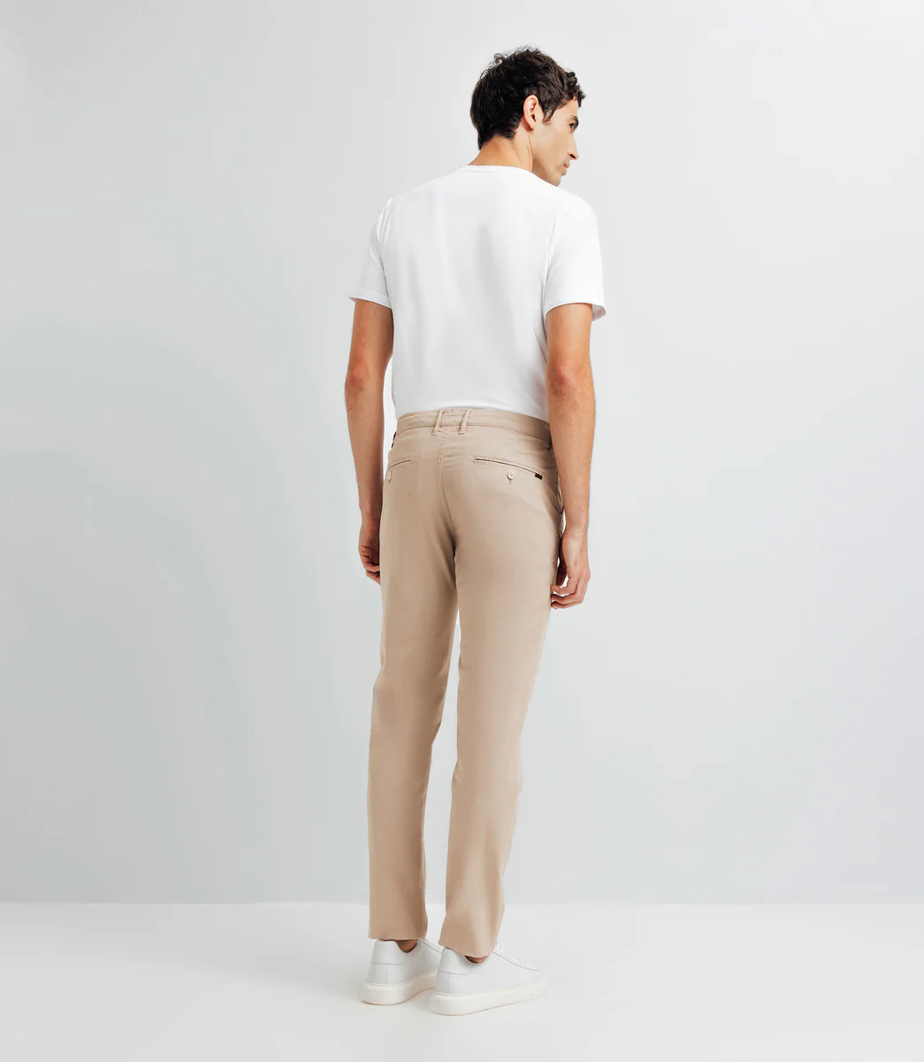 Pantalon casual stretch beige