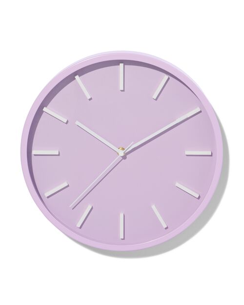 horloge murale 30 cm lilas