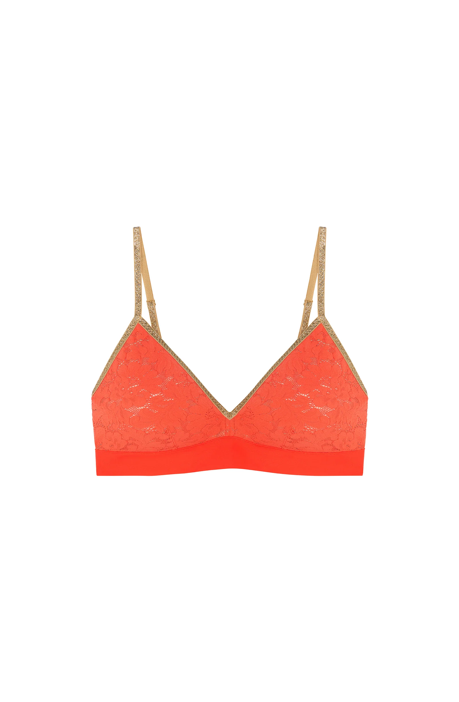 swann Soutien-gorge triangle orange en dentelle et lurex Orange