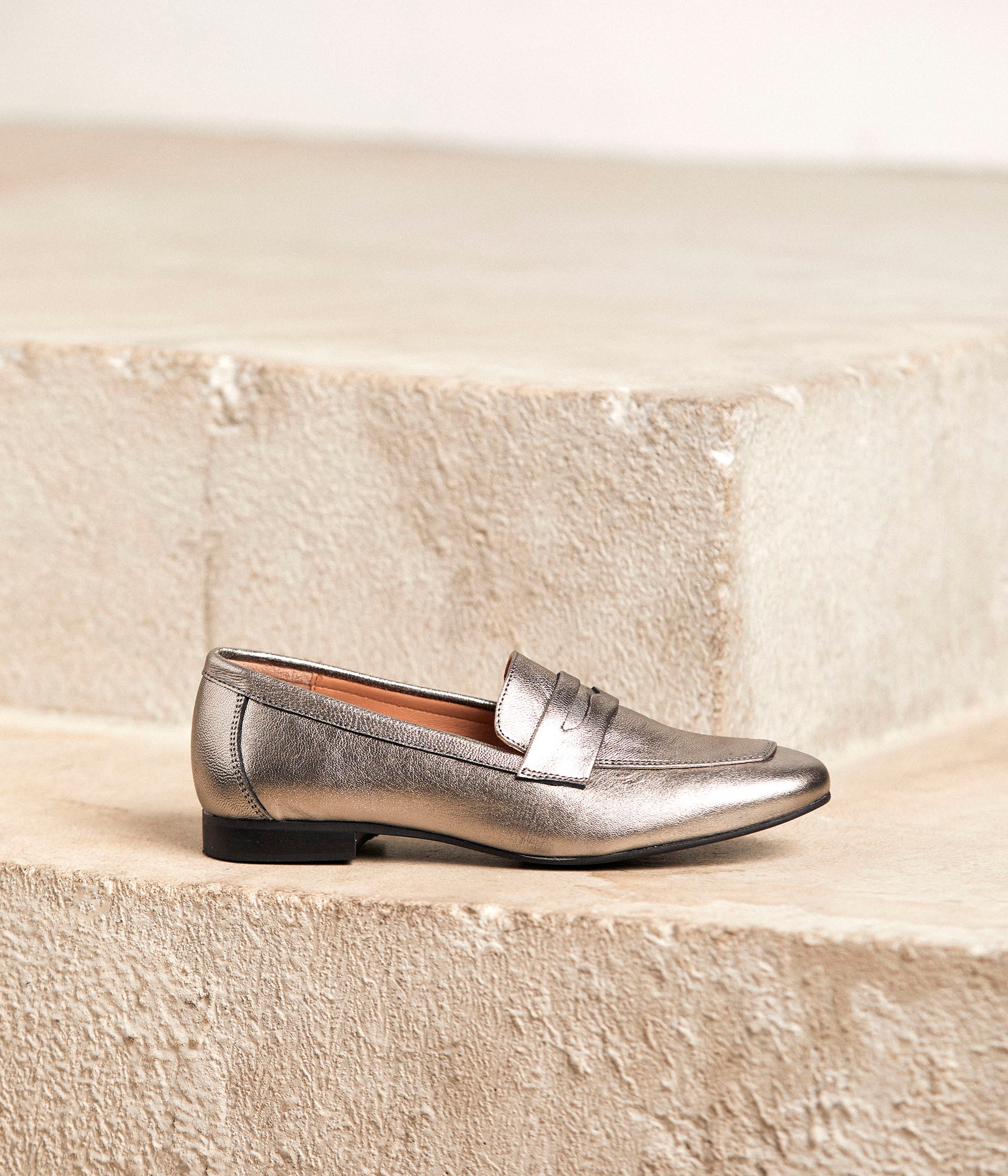 Mocassins cuir étain Jackie