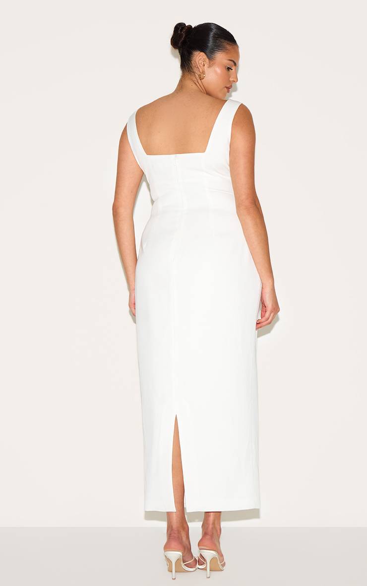 Blanc Robe Mi-longue Grande Taille Premium À Dos Échancré