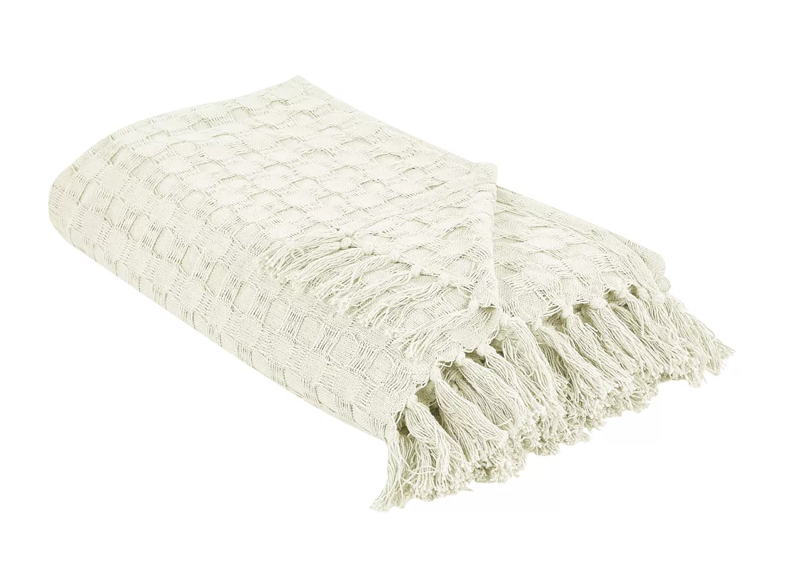 Couvre-lits BERE Coton 150 x 200 cm Blanc cassé