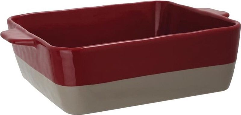 Olympia braadslede van keramiek rood en taupe 4.2L