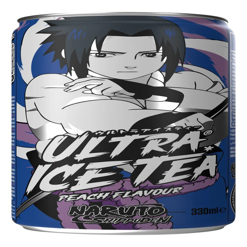 Thé glacé Ultra Ice Tea goût pêche Naruto Sasuke 330ml