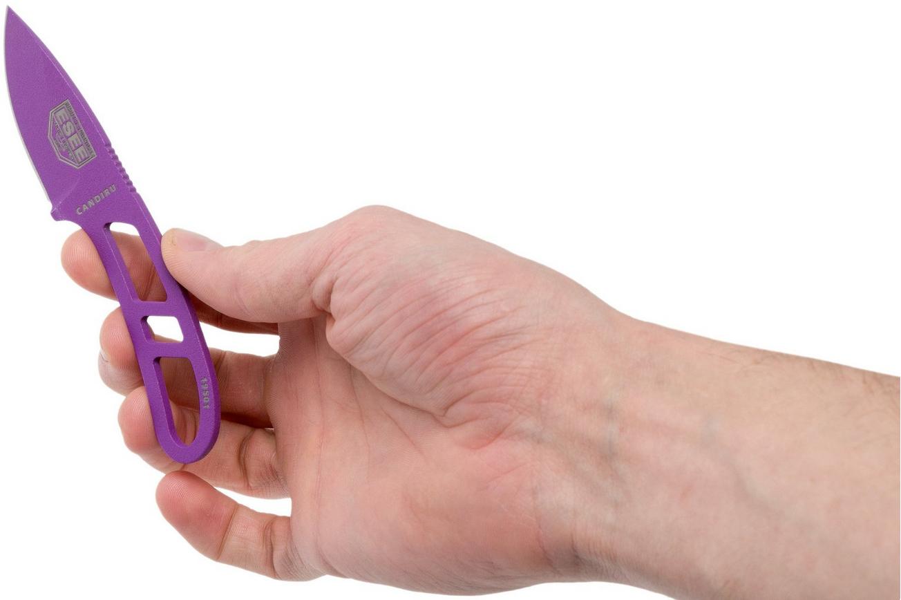 ESEE Candiru Purple CAN-PURP nekmes met witte schede   riemclip