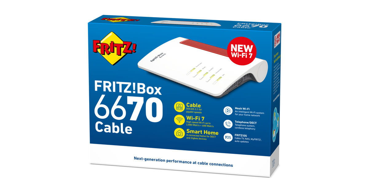 FRITZ!Box 6670 Cable Edition International router  (Wit/rood)