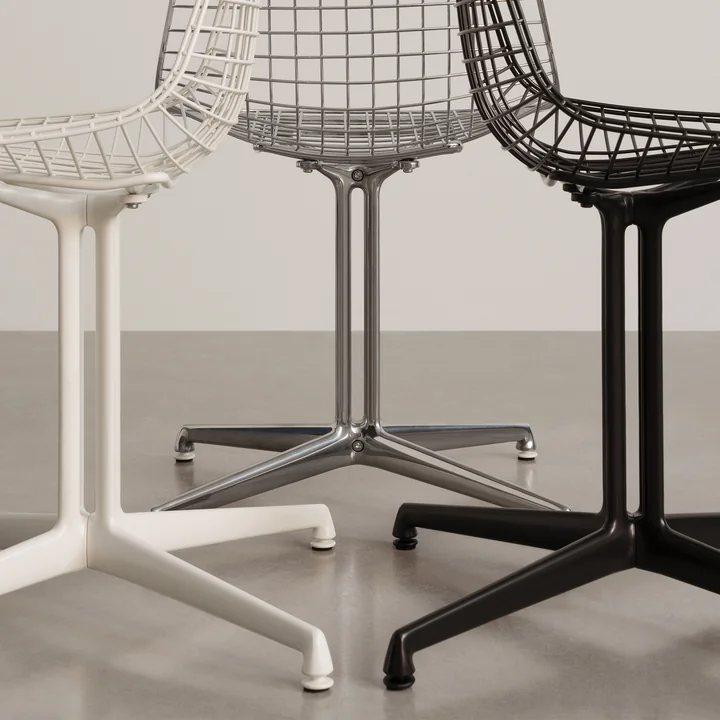 Vitra - Wire Chair DKL, weiss, Filzgleiter (basic dark)