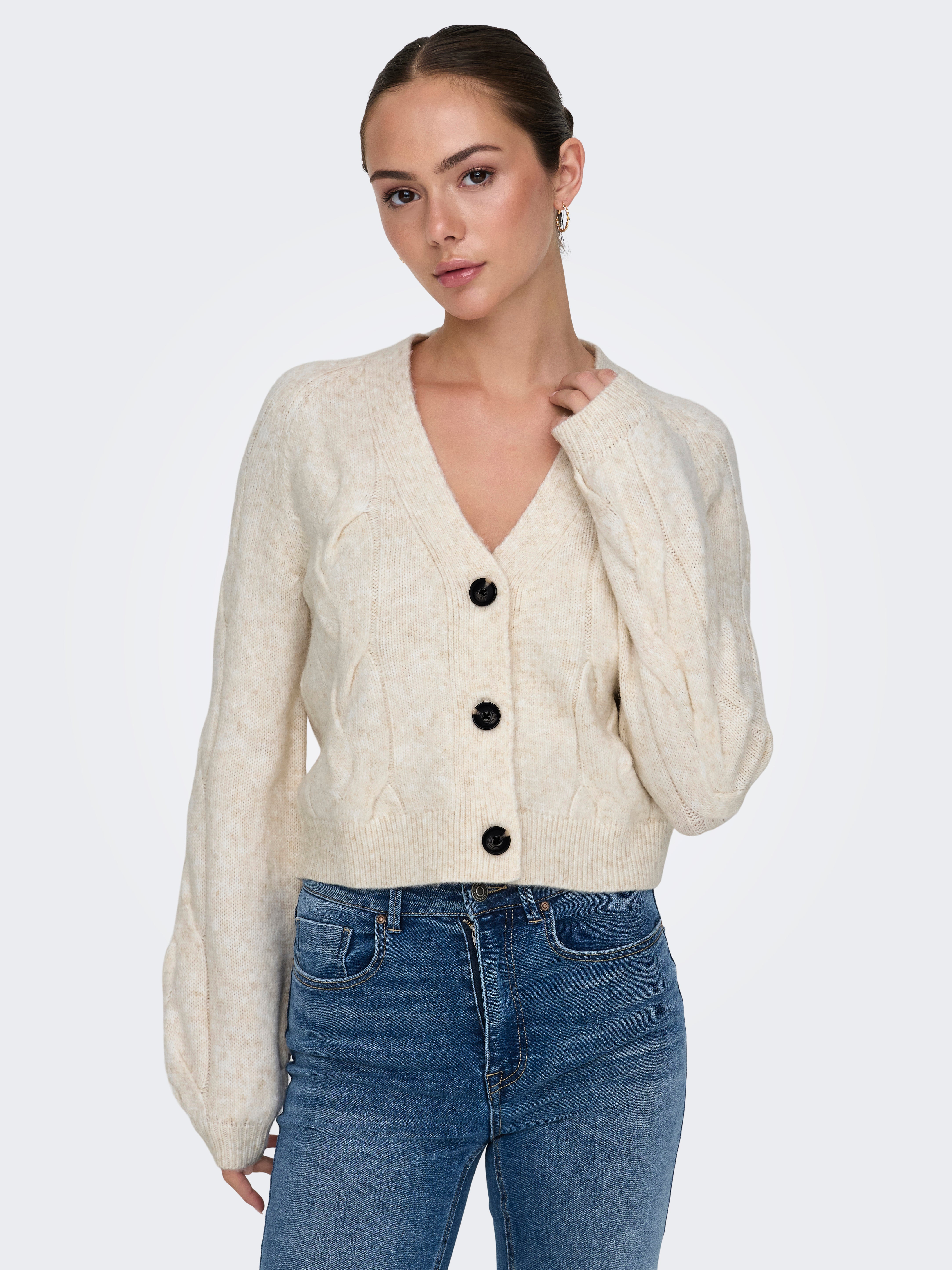 JDYSUSANNA Strickjacke Whitecap Gray
