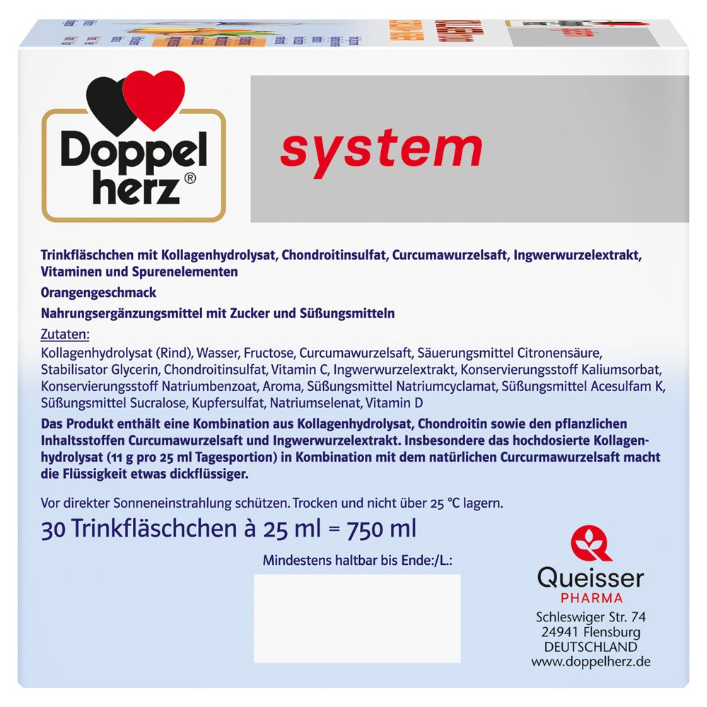 Doppelherz® system KOLLAGEN 11.000 CURCUMA + INGWER + Doppelherz Hutschenreuther Weihnachtsglocke GRATIS