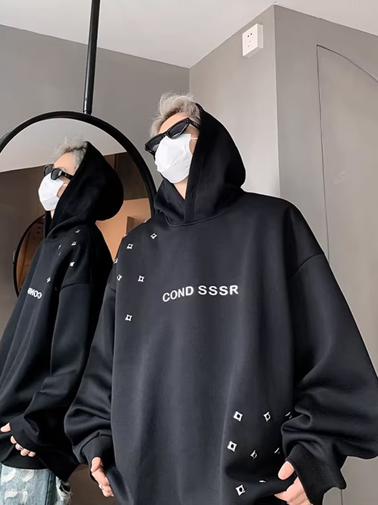 Kimeya - Sweatshirt met ronde hals en tekst, met verlaagde schouders