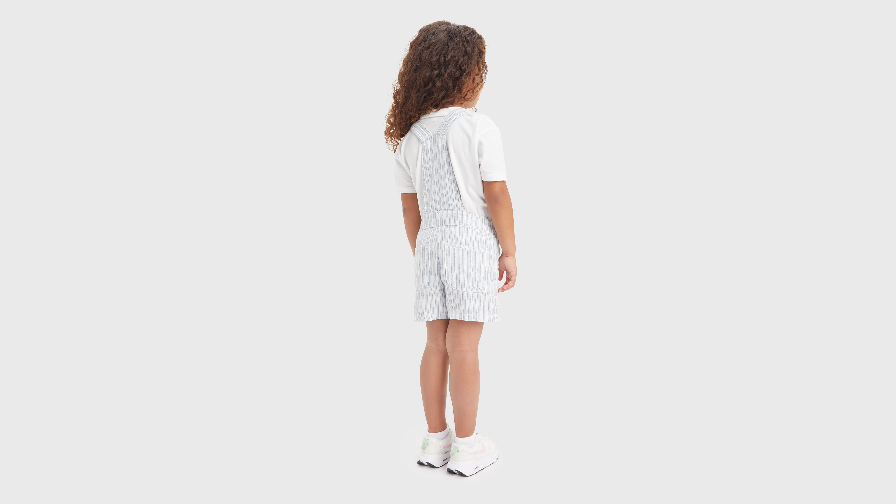 Enfant salopette short utilitaire à rayures - Sugar Swizzle - Blanc