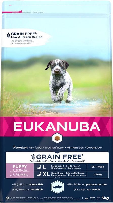 Eukanuba Pup & Junior Large Grain Free Zeevis - Puppy-Hondenvoer - 12 kg