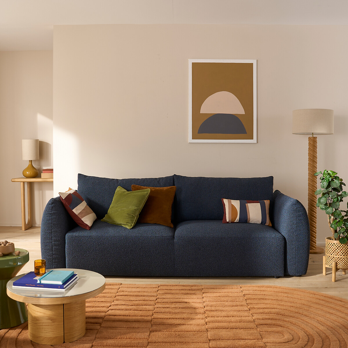 LA REDOUTE INTERIEURS<br>Sofá-cama de 3 lugares em tecido atoalhado fino, Edith