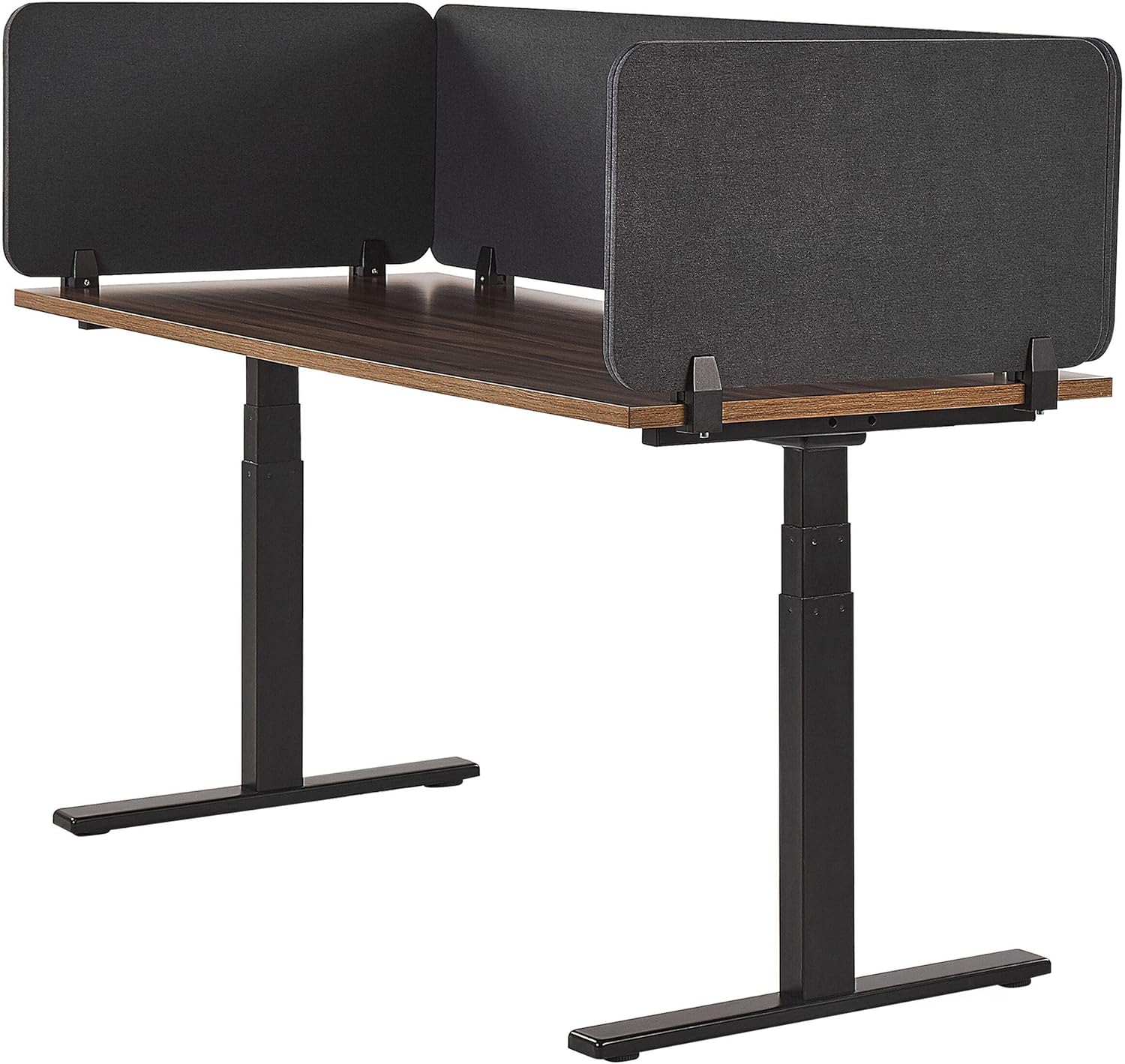 Beliani Dunkelgraue Schreibtischtrennwand 180 x 40 cm - Akustikschutz, Einfache Montage, Modernes Design - Wally