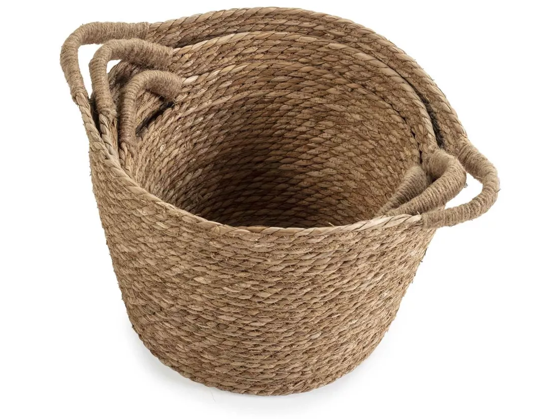 Set de 3 paniers Icia fibre naturelle avec anses