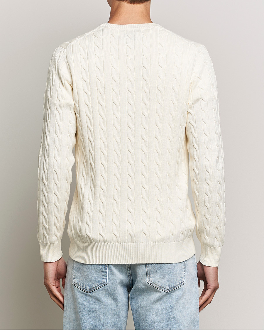GANT Cotton Cable Crew Neck Cream