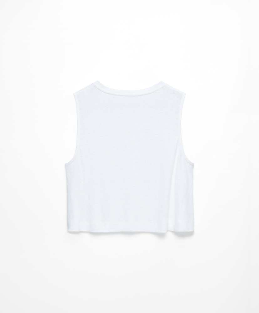 Camiseta de linho sem mangas