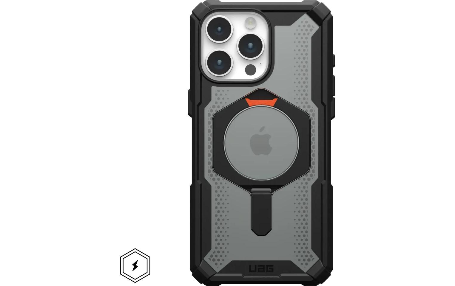 Back Cover Plasma Case iPhone 15 Pro Max Schwarz/OrangeSchutzhülle für das Apple iPhone 15 Pro Max