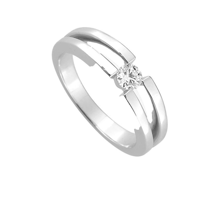 Bague Femme - Or 18 Carats - Diamant 0,14 Carats