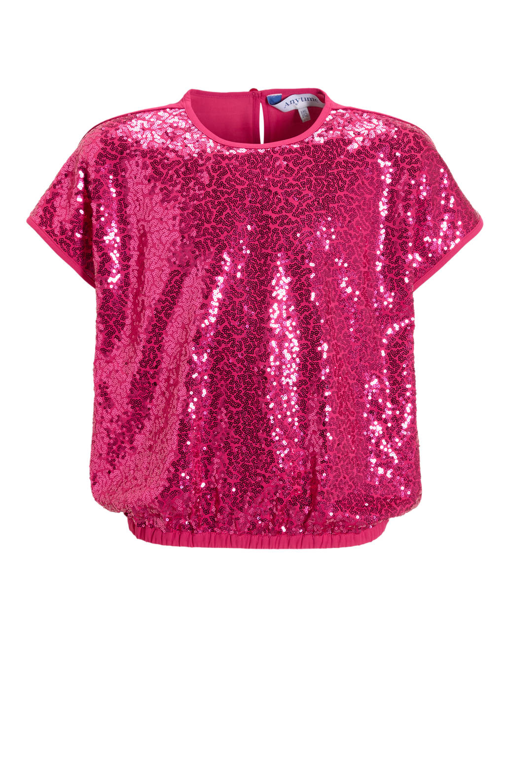 anytime top met pailletten roze