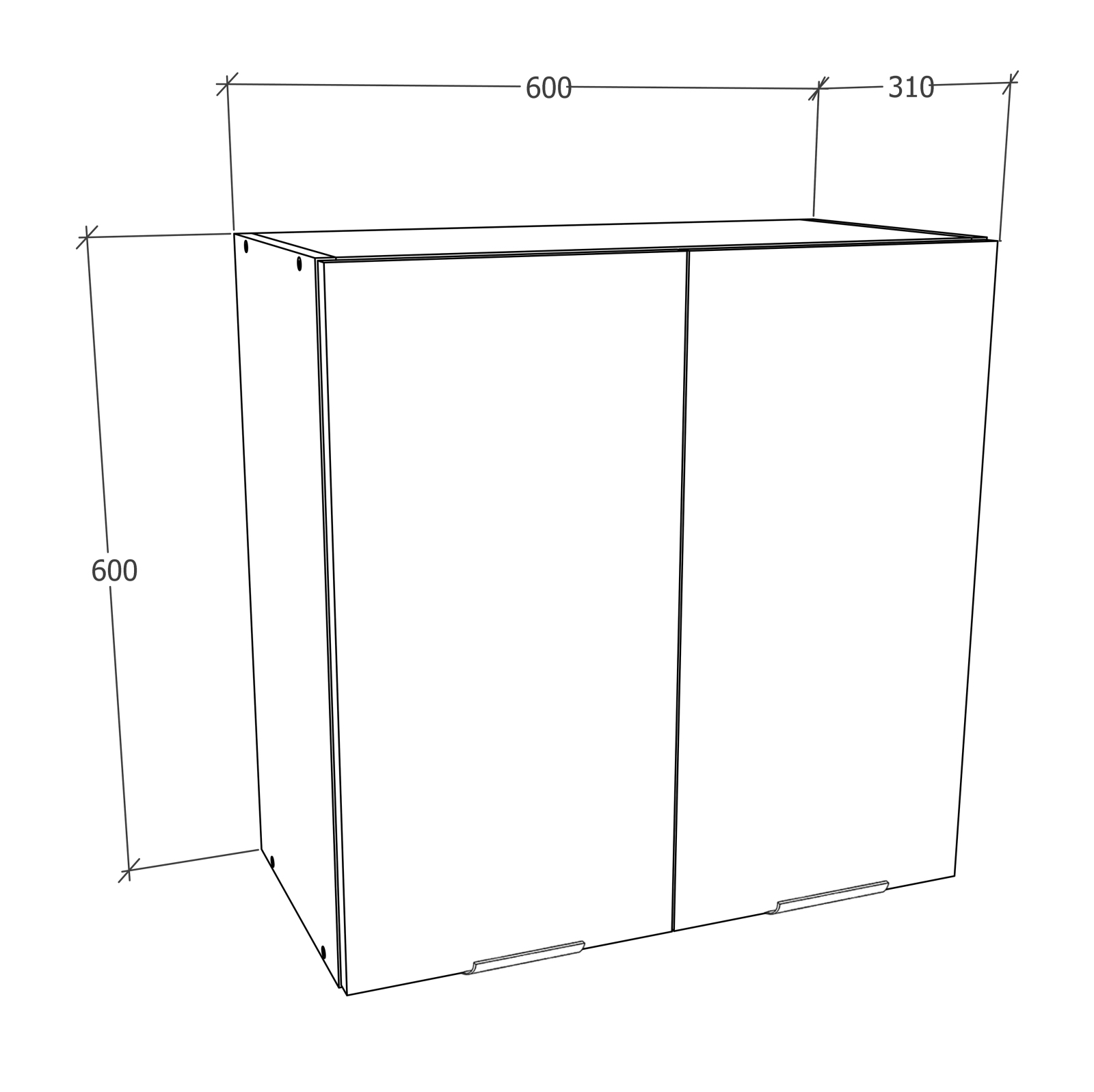Hängeschrank FASOLA - weiß - Honig Eiche - 60 cm