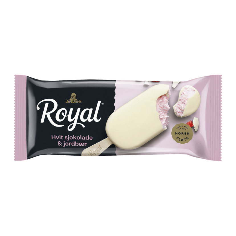 Royal Jordbær Hvit Sjokolade 90 ml