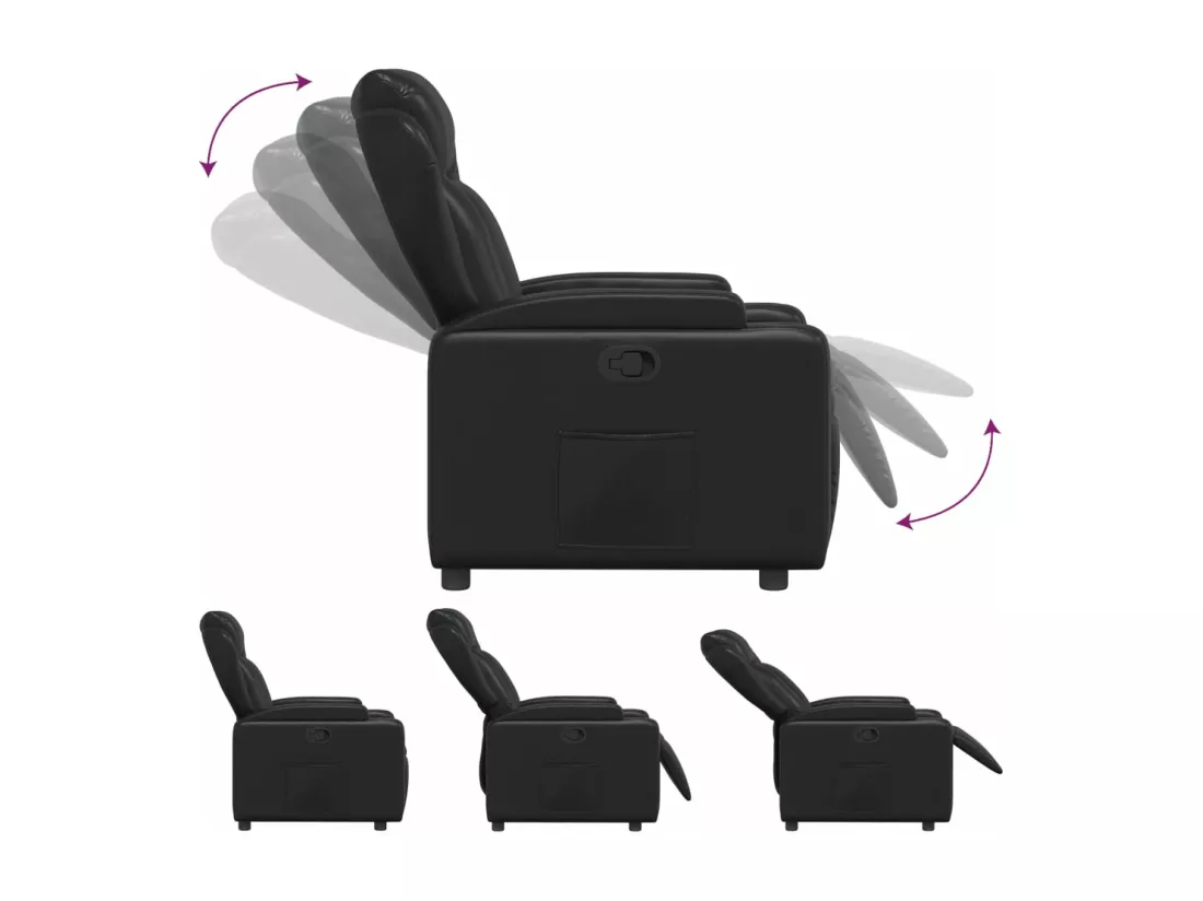 Fauteuil inclinable Noir Similicuir