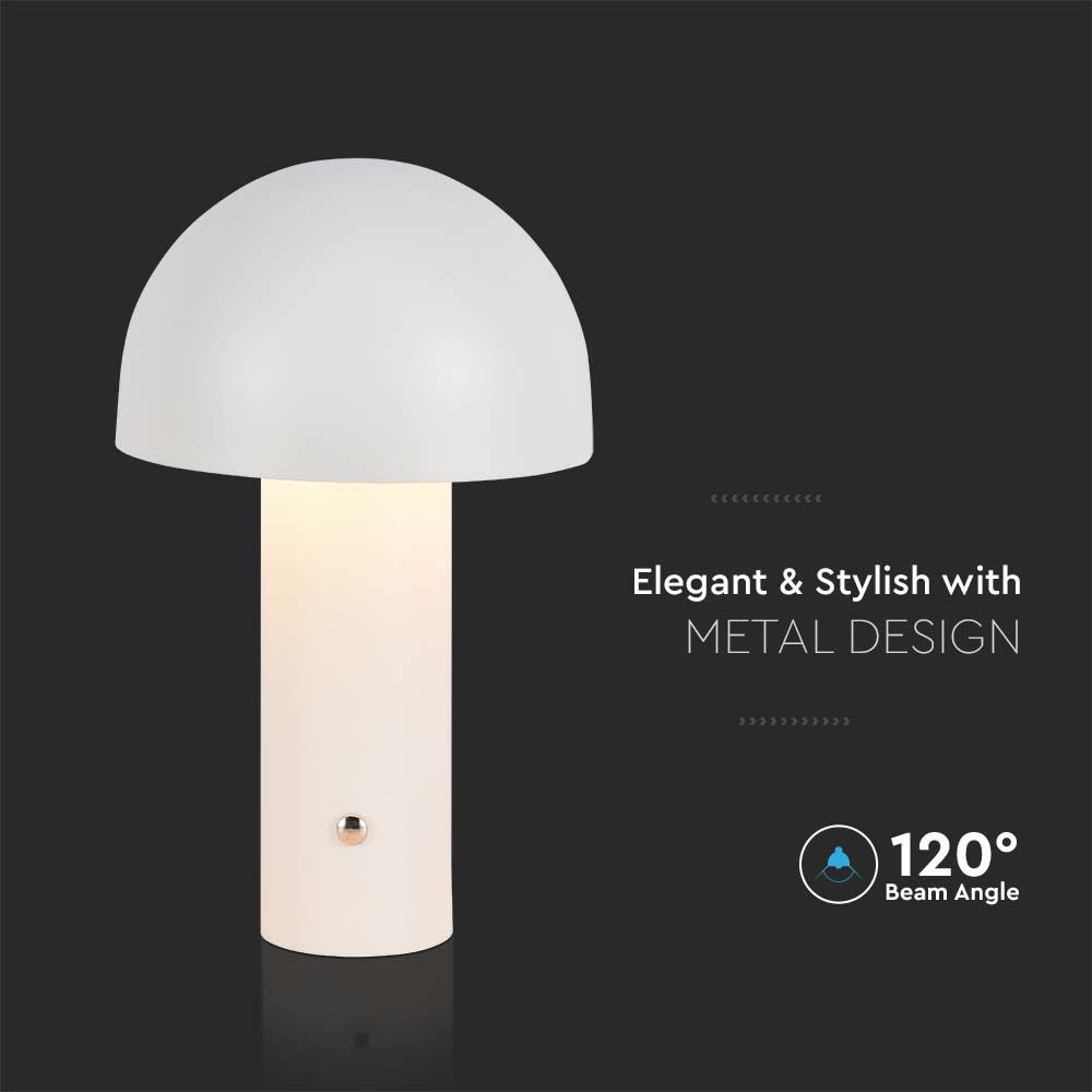 Witte oplaadbare tafellampen - IP20 - 3W - 200 lumen - 3IN1 - Modelnr: - VT-1047-W