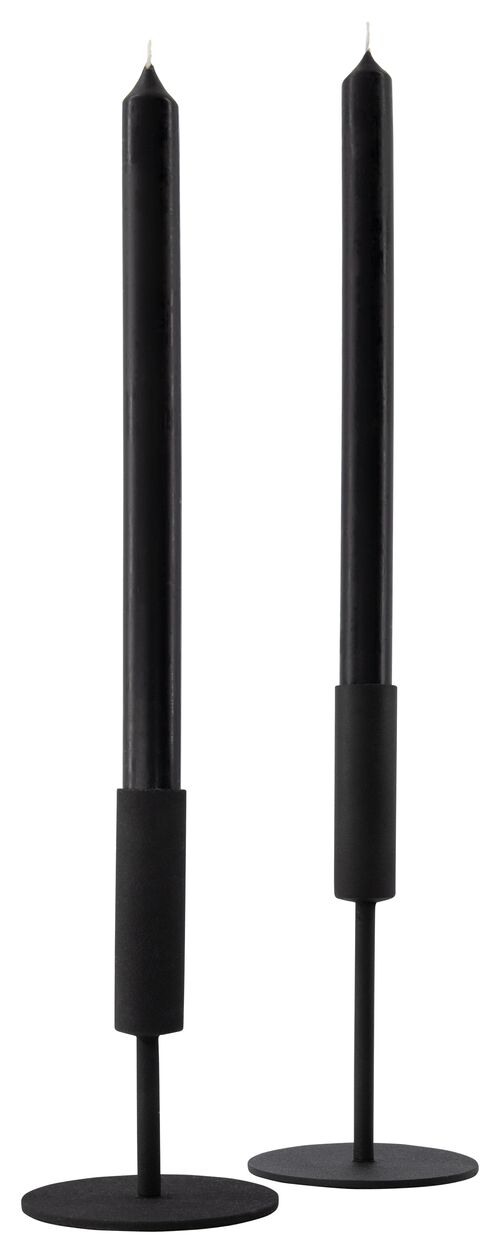 12 longues bougies dintérieur Ø2.2x29 noir