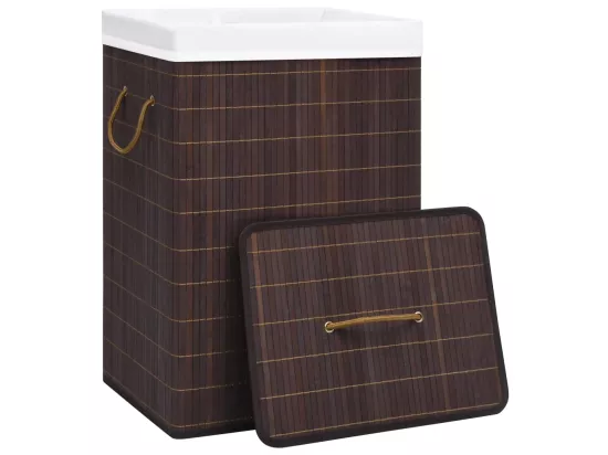 Panier à linge Bambou Marron 72 L