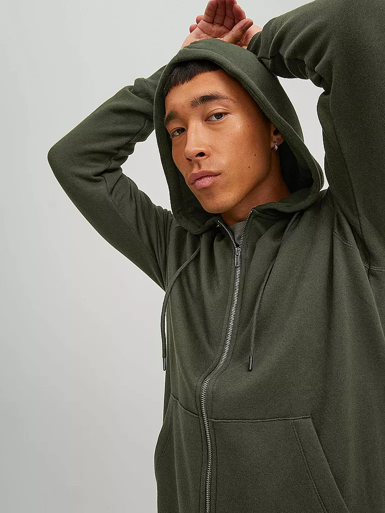 JACK & JONES Kapuzensweatjacke JJESTAR  olive