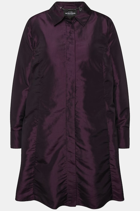 Indoorjacke, feiner Schimmer, A-Linie, Hemdkragen