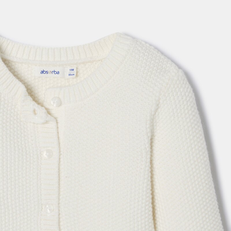 Gilet maille tricot blanc bébé fille Absorba Blanc