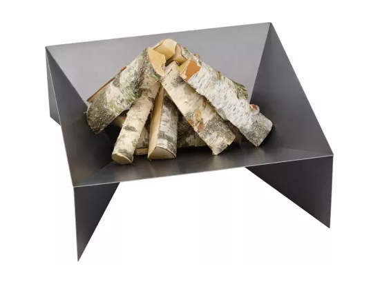 Brasero de jardin carré DINE en acier-70 cm-Acier naturel---Acier naturel