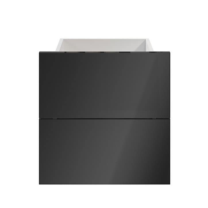Lot de 2 tiroirs anthracite brillant GoodHome Atomia H. 18,5 x L. 37,2 x P. 39 cm