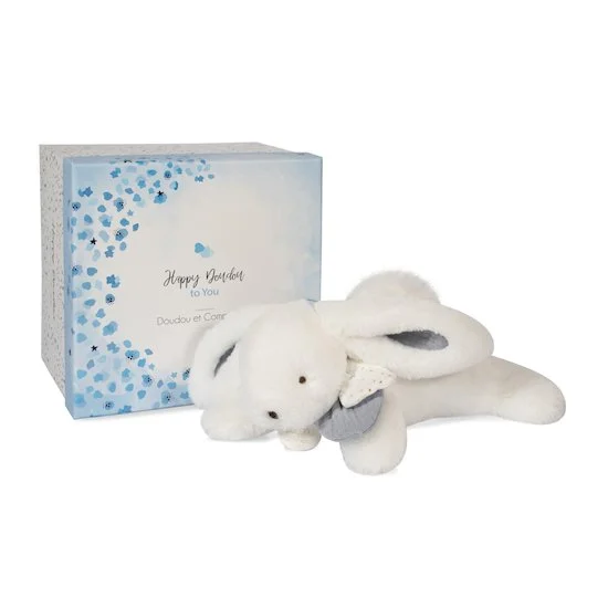 Pantin pompon   Happy Glossy blanc        de               Doudou et Compagnie