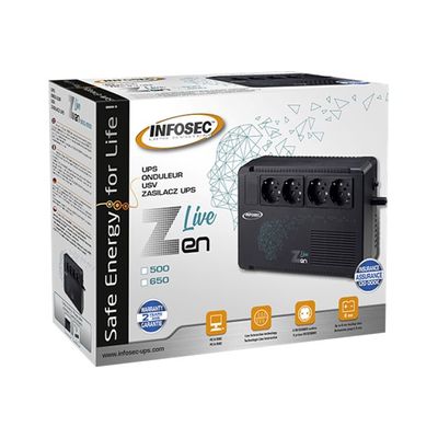 INFOSEC Zen Live 650 - Onduleur 4 prises - 650 VA