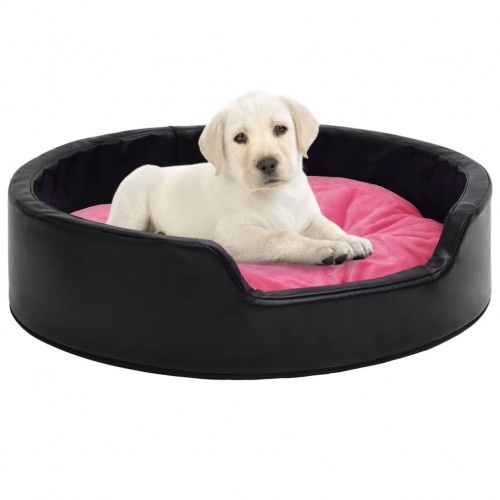 Cama VidaXL preta e rosa com almofada para cães e gatos