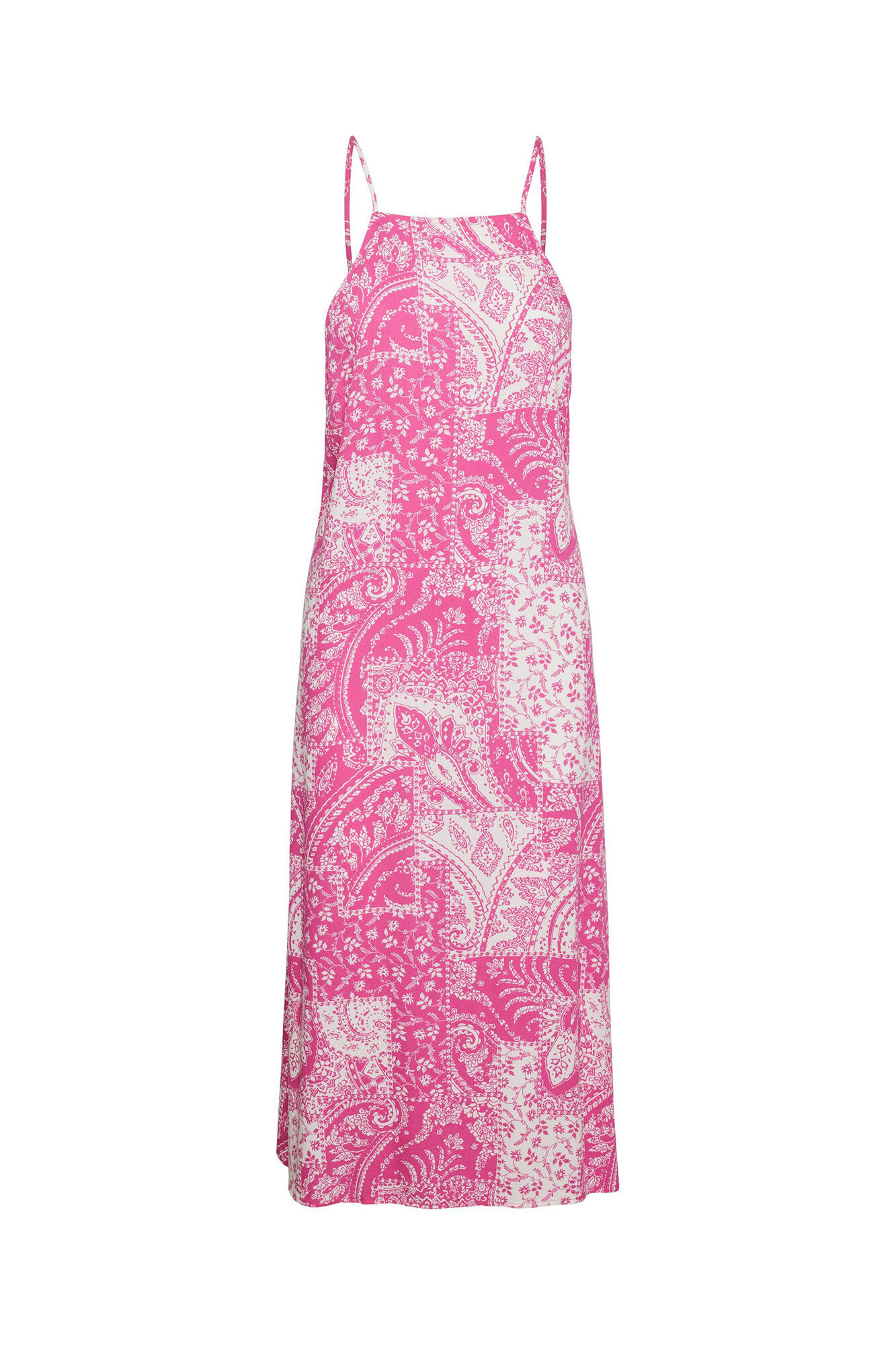 Vestido longo de alças finas - Rosa