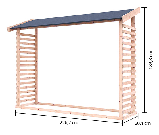 Karibu Kaminholz-Unterstand, 18 mm, Fichte