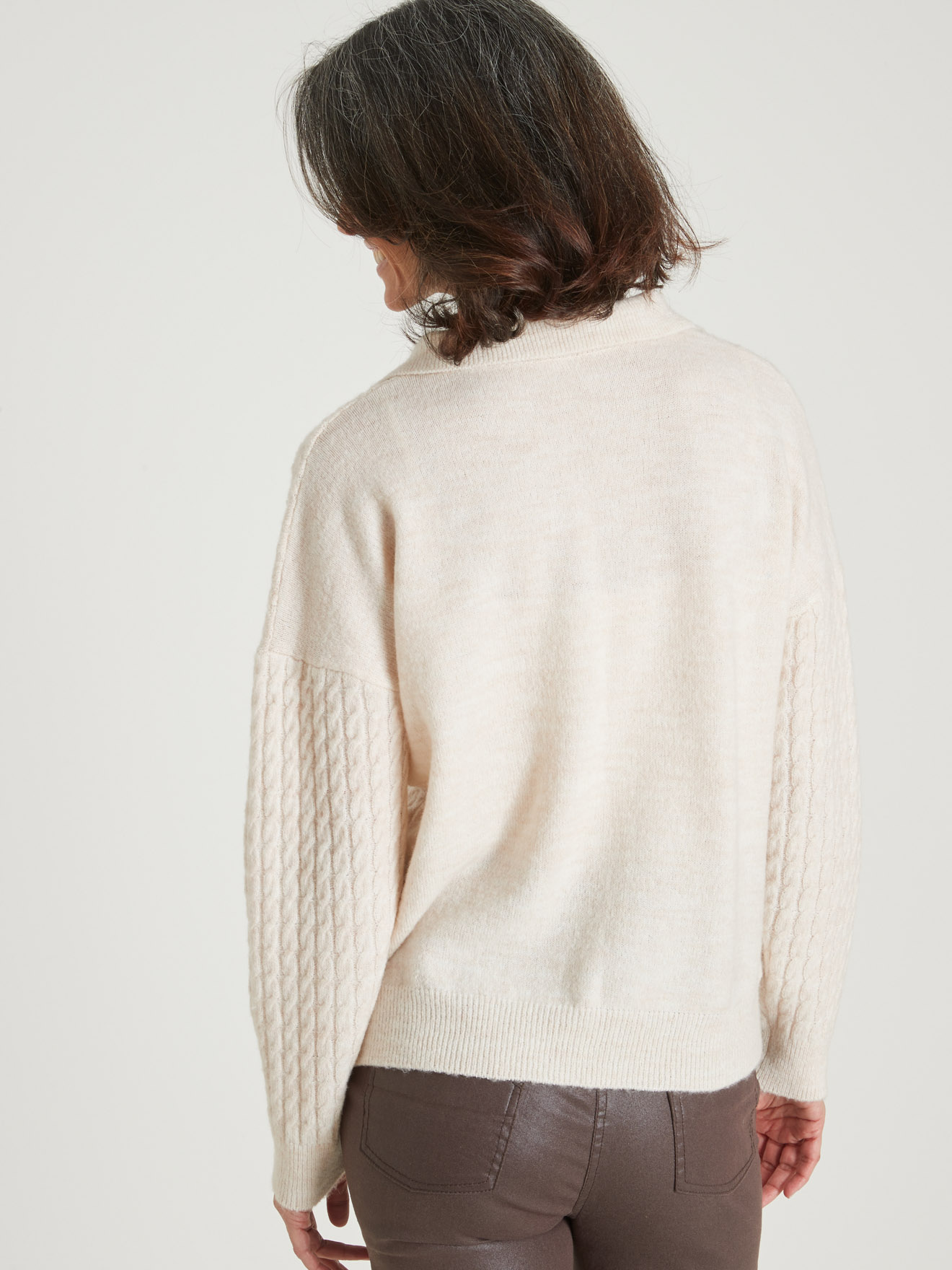 Pull torsadé col polo