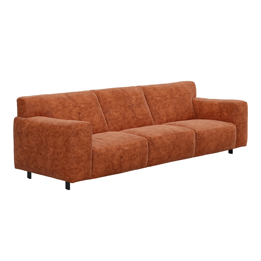 Vesta 4-seter I Tekstil Eros Bronze, standardsøm, sort metallben 10 cm, Comfort CM