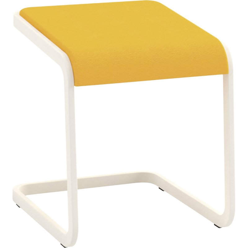Tabouret bas Taglio piétement blanc