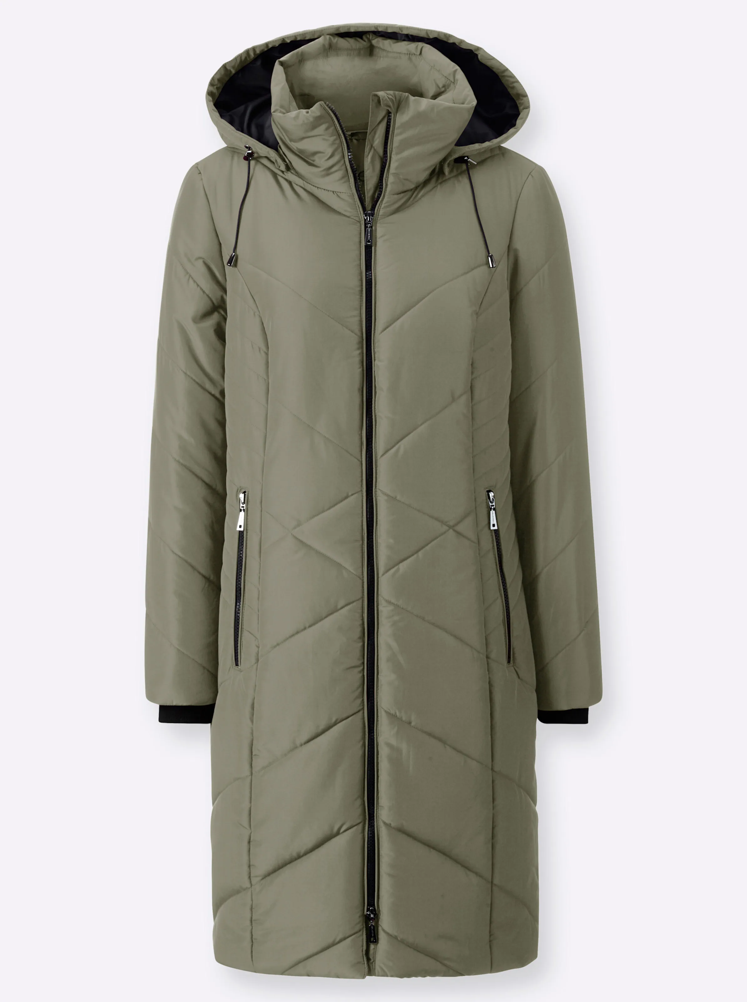 Steppmantel in khaki