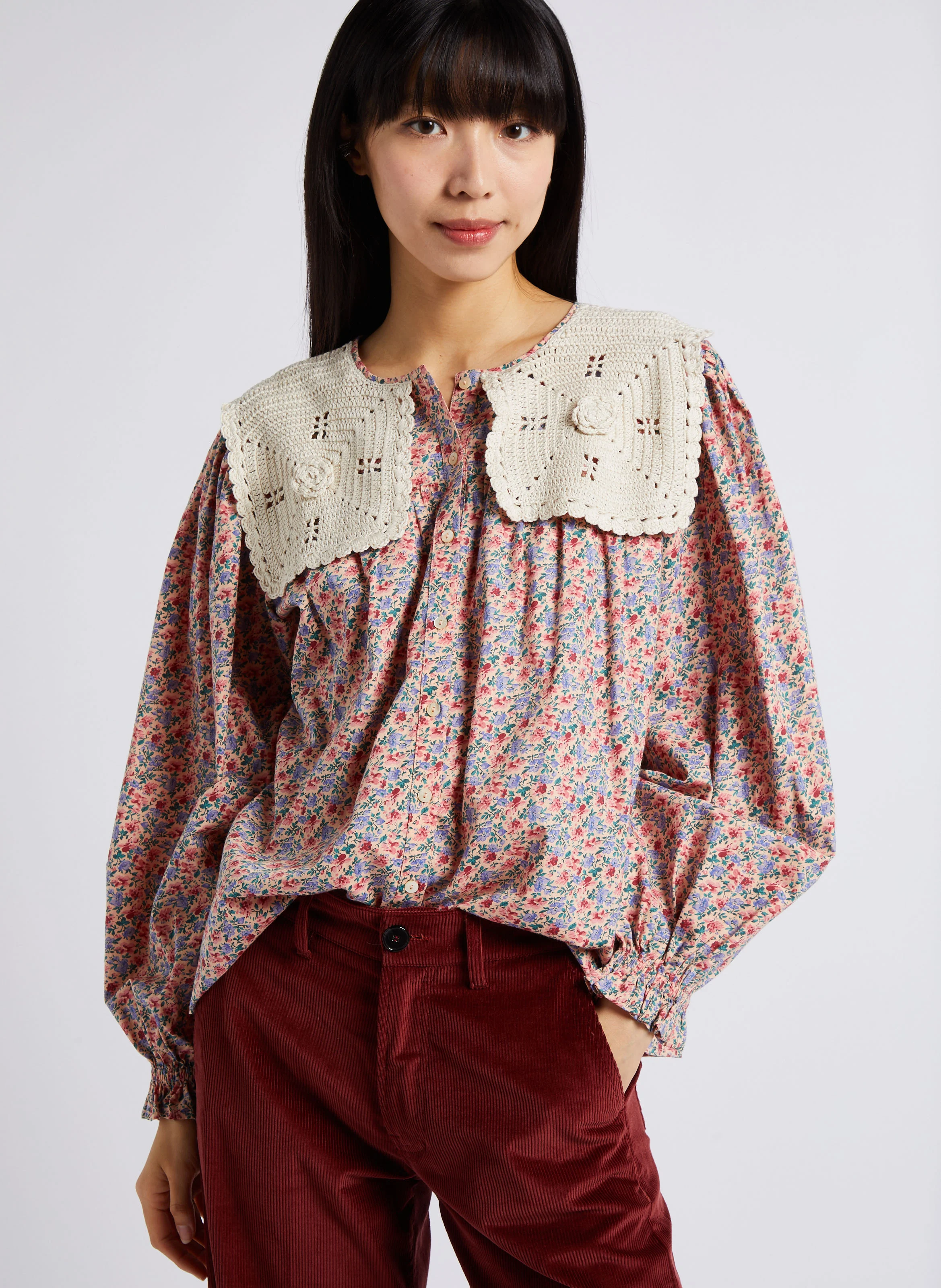 VICKY - Blouse ample imprimée en coton | Multicolore